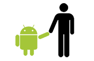 imagem do Bugdroid, o mascote do Android